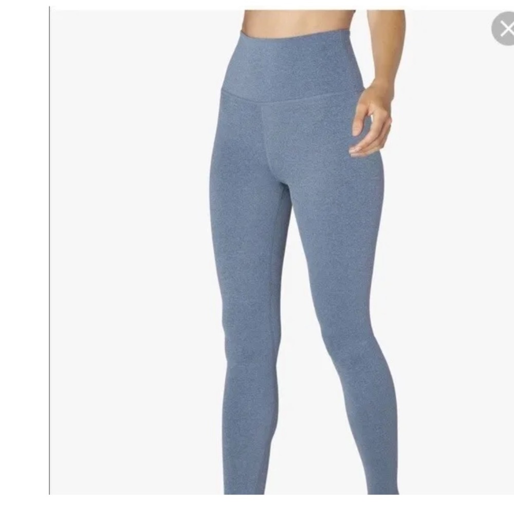 Beyond Yoga by Pure Barre Take Me Higher Longer High-Waisted Leggings Light Blue